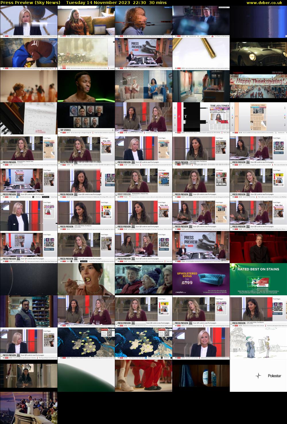 Press Preview (Sky News) Tuesday 14 November 2023 22:30 - 23:00
