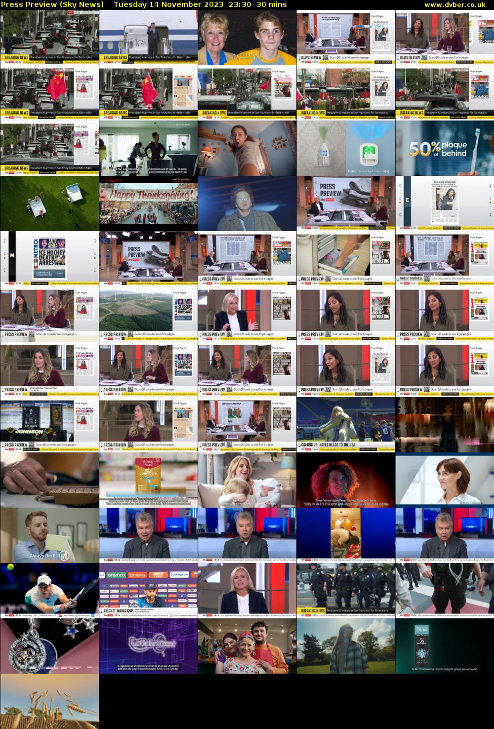 Press Preview (Sky News) Tuesday 14 November 2023 23:30 - 00:00