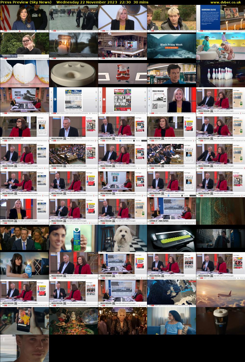 Press Preview (Sky News) Wednesday 22 November 2023 22:30 - 23:00