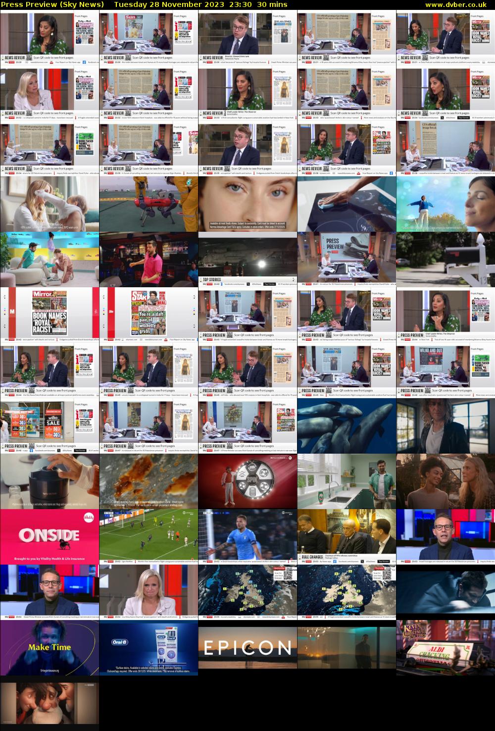 Press Preview (Sky News) Tuesday 28 November 2023 23:30 - 00:00