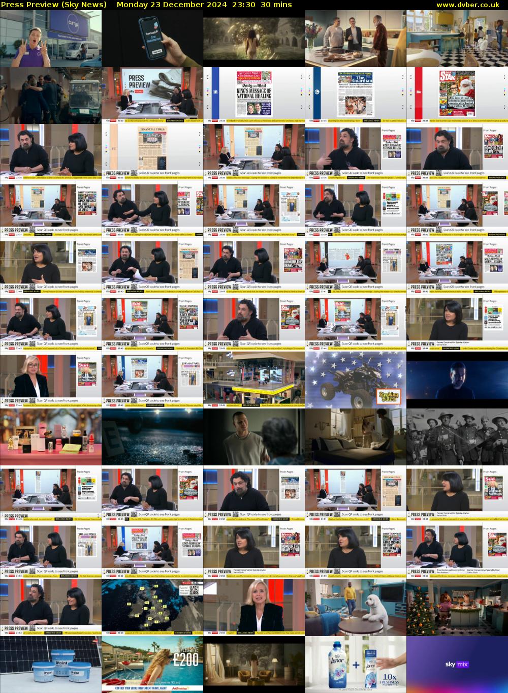 Press Preview (Sky News) Monday 23 December 2024 23:30 - 00:00