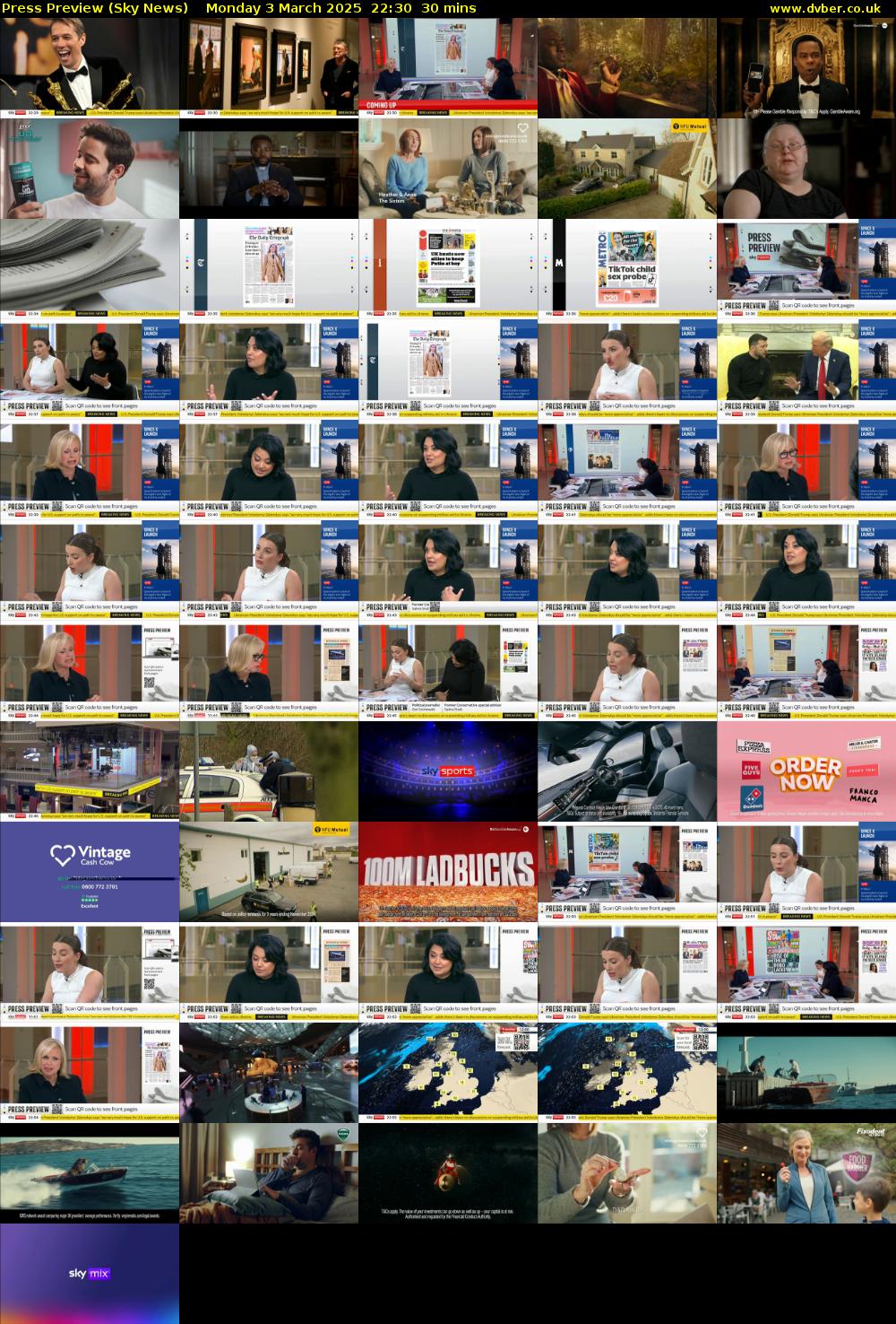 Press Preview (Sky News) Monday 3 March 2025 22:30 - 23:00