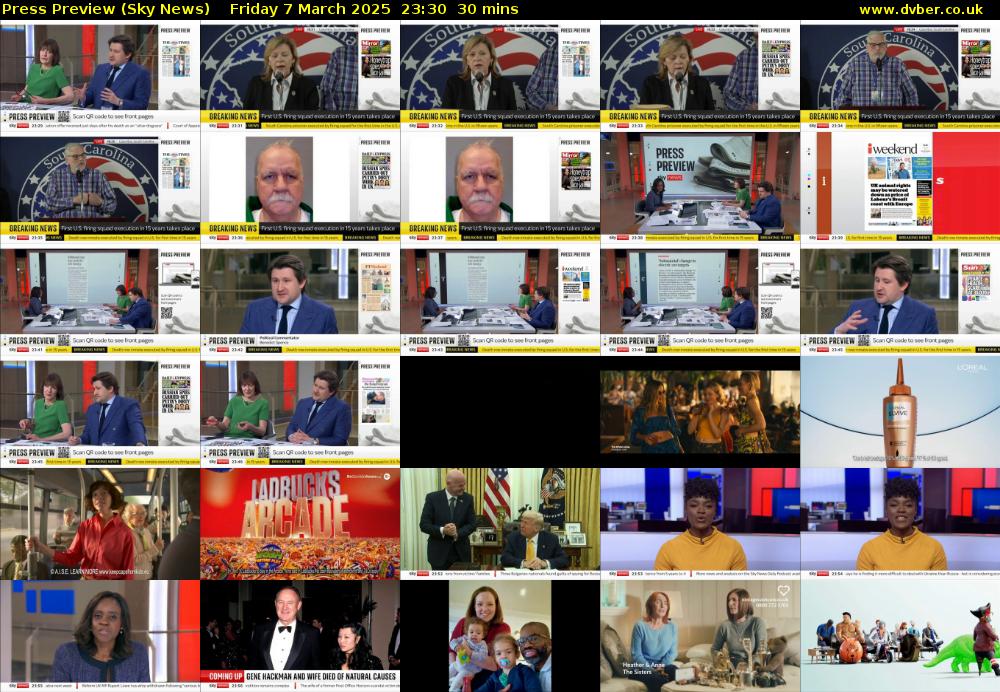 Press Preview (Sky News) Friday 7 March 2025 23:30 - 00:00