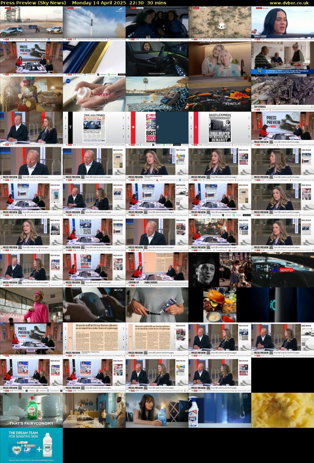 Press Preview (Sky News) Monday 14 April 2025 22:30 - 23:00