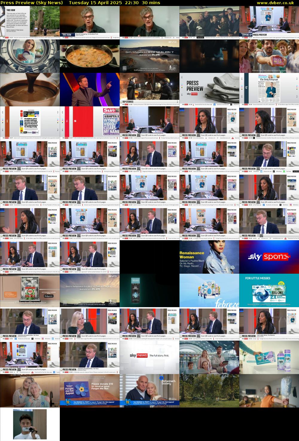 Press Preview (Sky News) Tuesday 15 April 2025 22:30 - 23:00