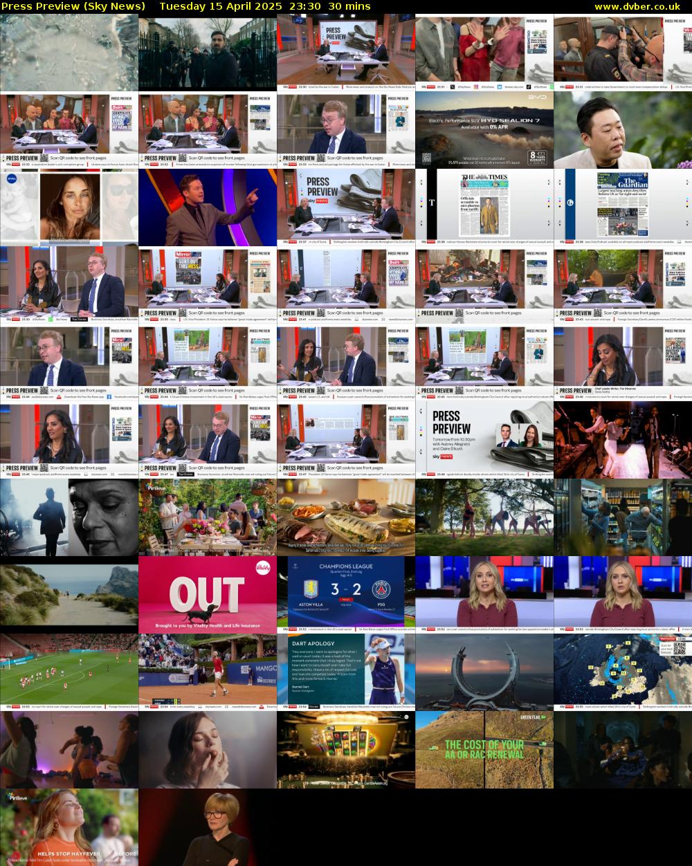 Press Preview (Sky News) Tuesday 15 April 2025 23:30 - 00:00