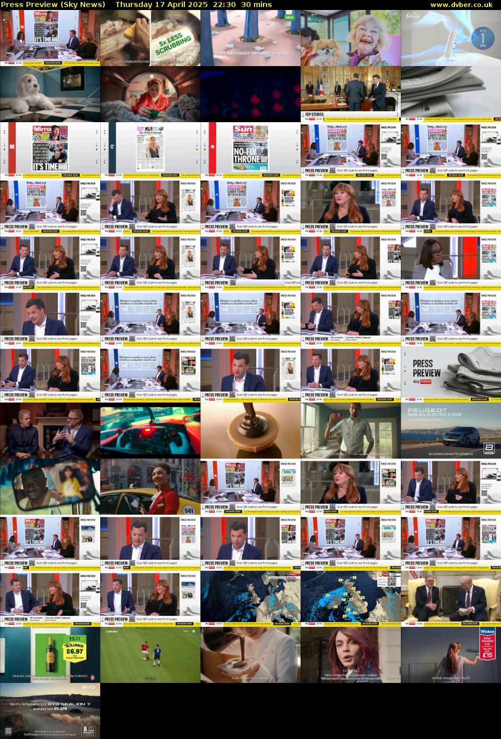 Press Preview (Sky News) Thursday 17 April 2025 22:30 - 23:00
