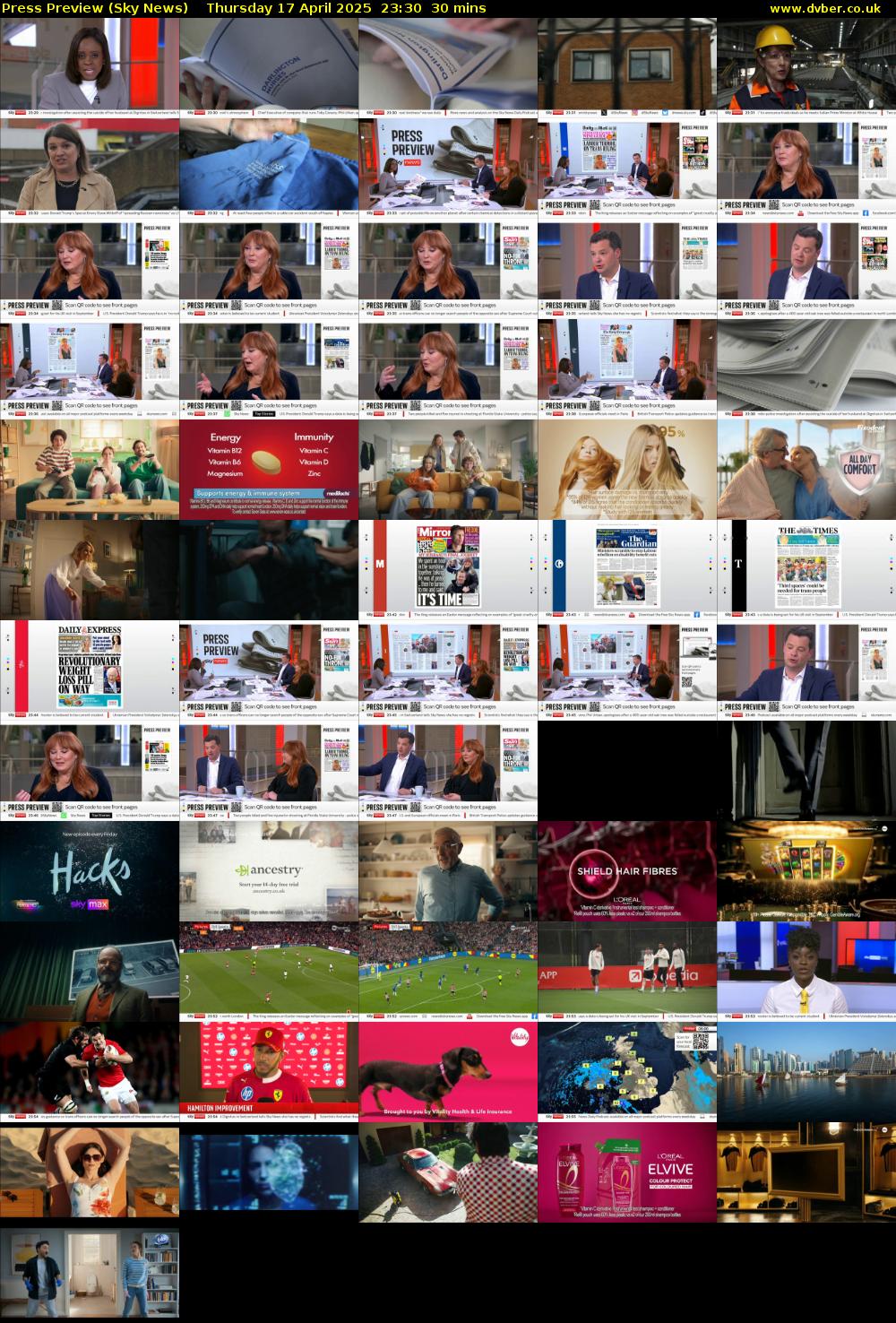 Press Preview (Sky News) Thursday 17 April 2025 23:30 - 00:00