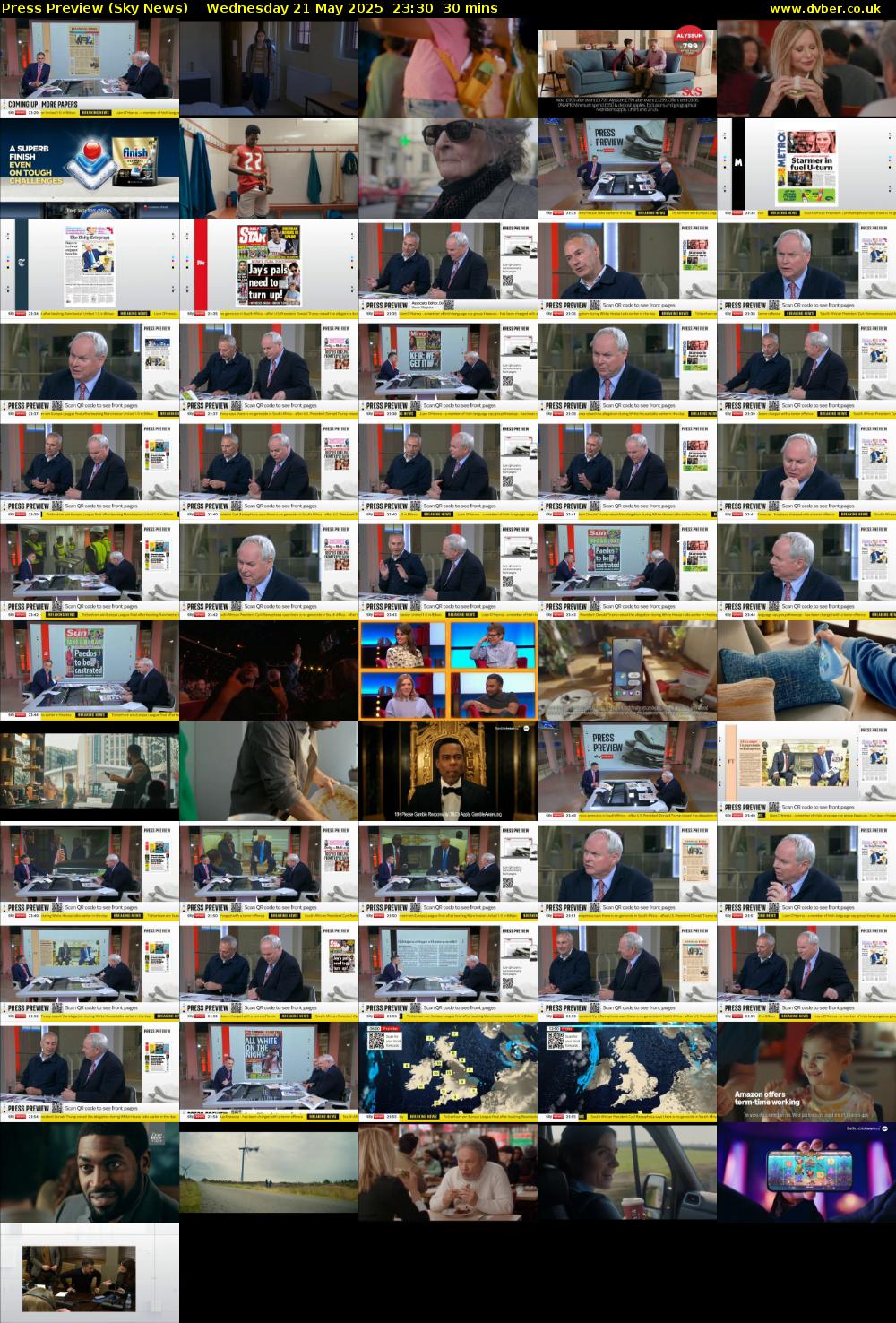 Press Preview (Sky News) Wednesday 21 May 2025 23:30 - 00:00