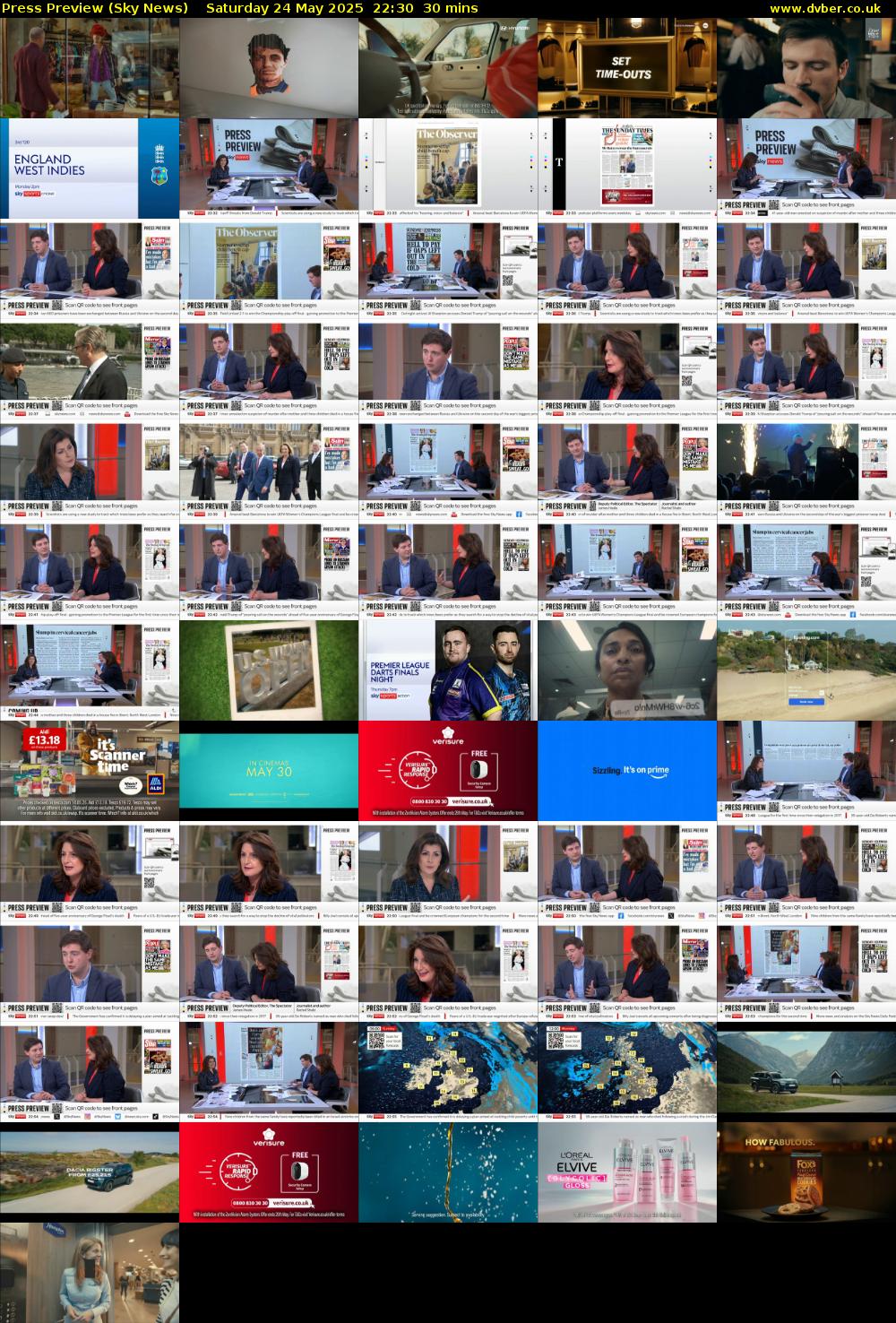 Press Preview (Sky News) Saturday 24 May 2025 22:30 - 23:00