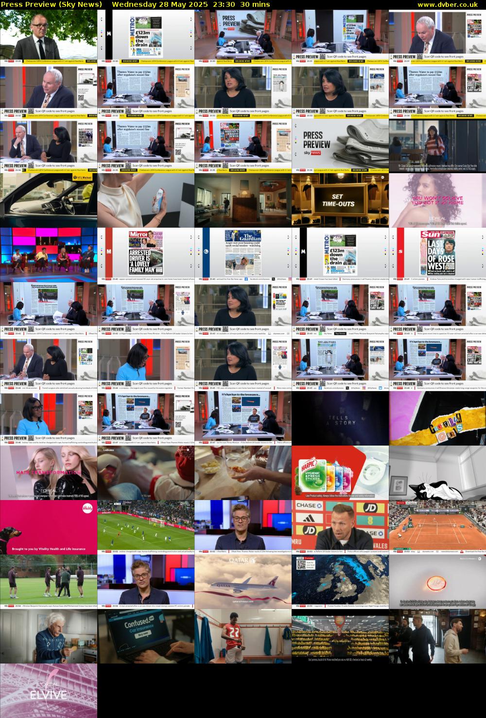 Press Preview (Sky News) Wednesday 28 May 2025 23:30 - 00:00