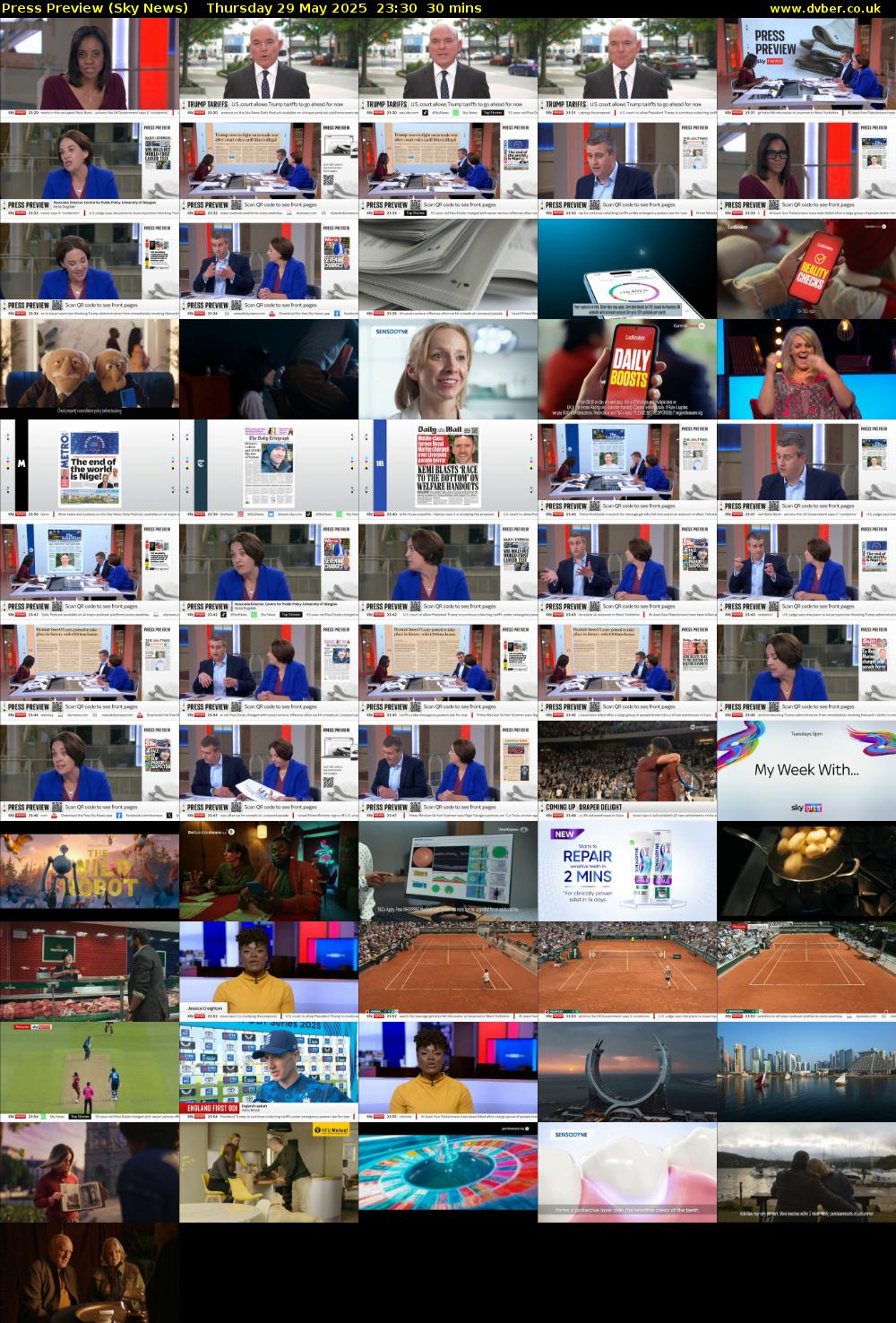 Press Preview (Sky News) Thursday 29 May 2025 23:30 - 00:00