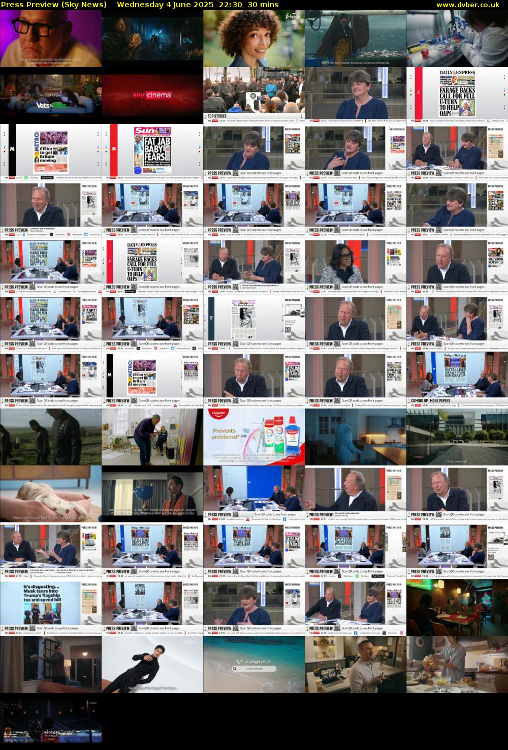 Press Preview (Sky News) Wednesday 4 June 2025 22:30 - 23:00