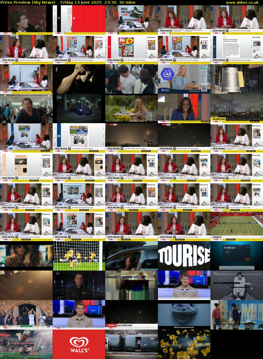 Press Preview (Sky News) Friday 13 June 2025 23:30 - 00:00