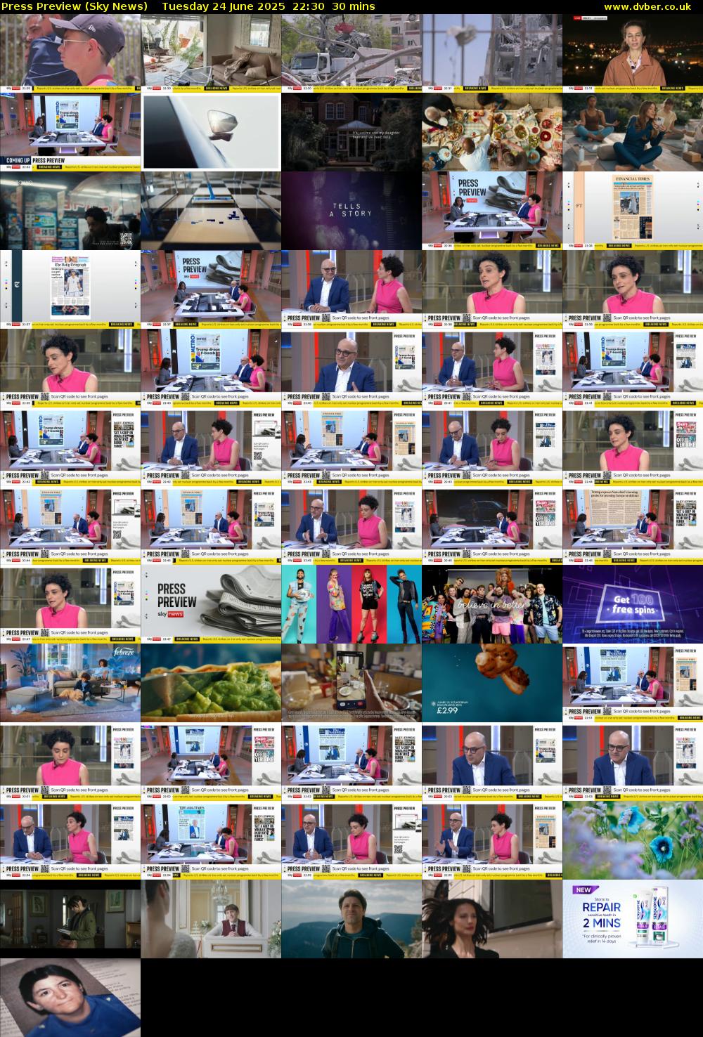 Press Preview (Sky News) Tuesday 24 June 2025 22:30 - 23:00