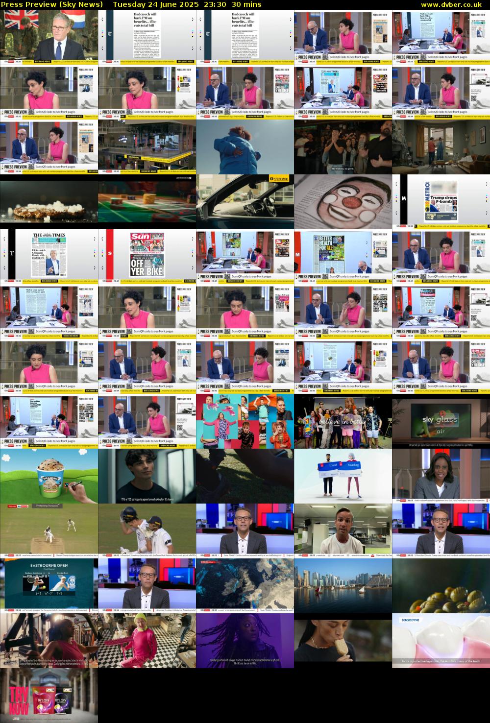 Press Preview (Sky News) Tuesday 24 June 2025 23:30 - 00:00