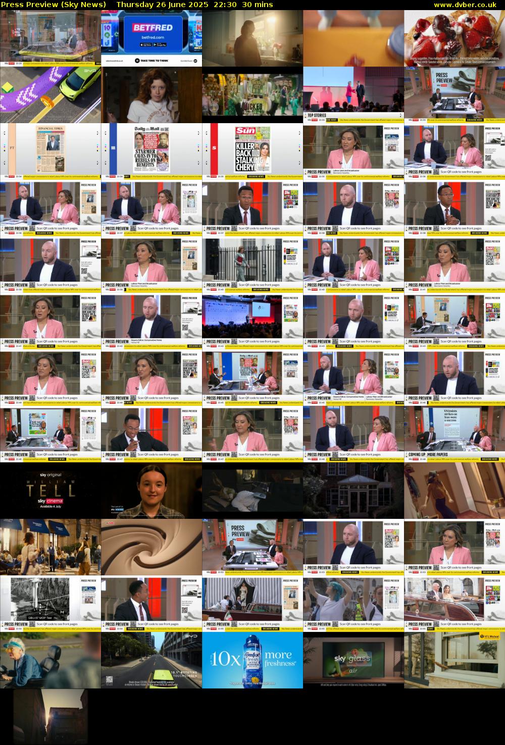 Press Preview (Sky News) Thursday 26 June 2025 22:30 - 23:00