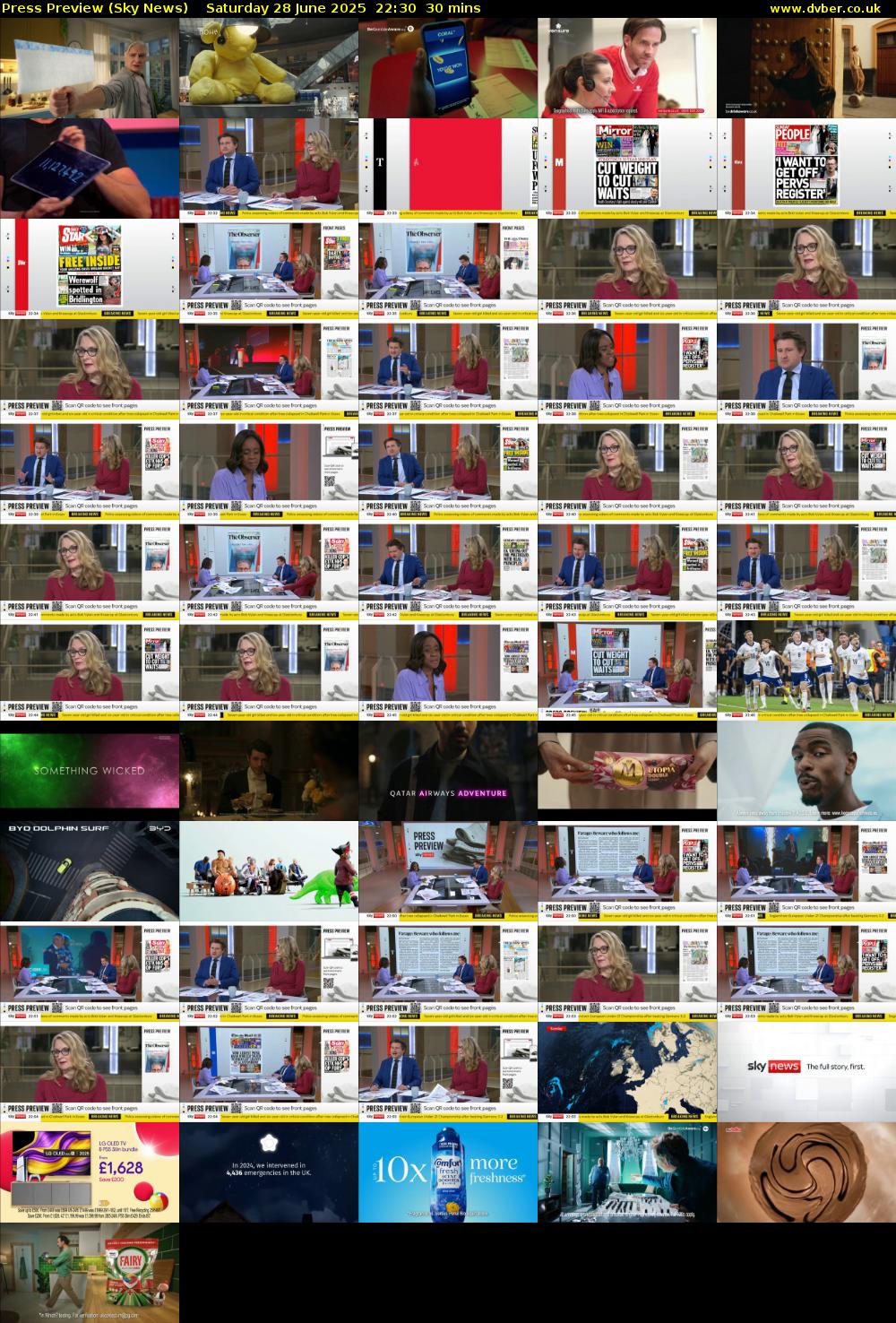 Press Preview (Sky News) Saturday 28 June 2025 22:30 - 23:00