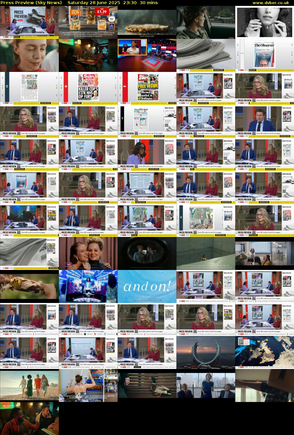 Press Preview (Sky News) Saturday 28 June 2025 23:30 - 00:00