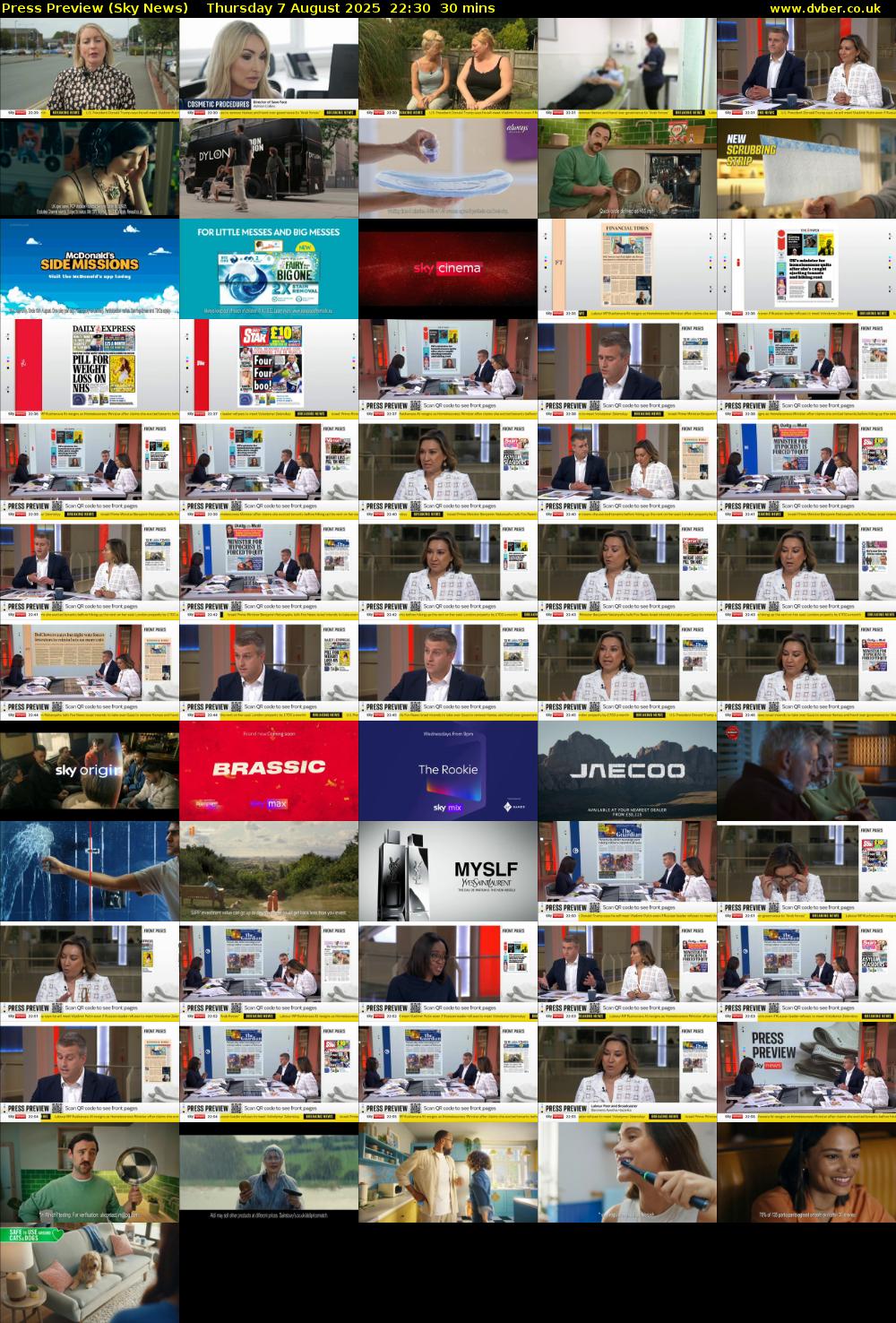 Press Preview (Sky News) Thursday 7 August 2025 22:30 - 23:00