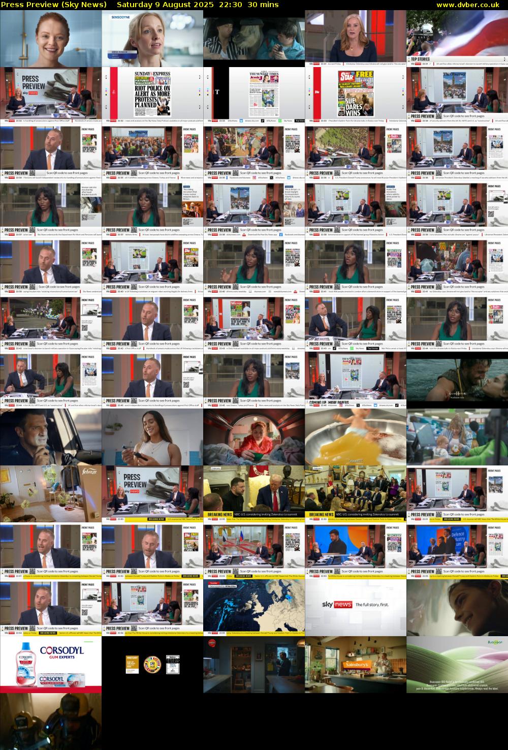 Press Preview (Sky News) Saturday 9 August 2025 22:30 - 23:00