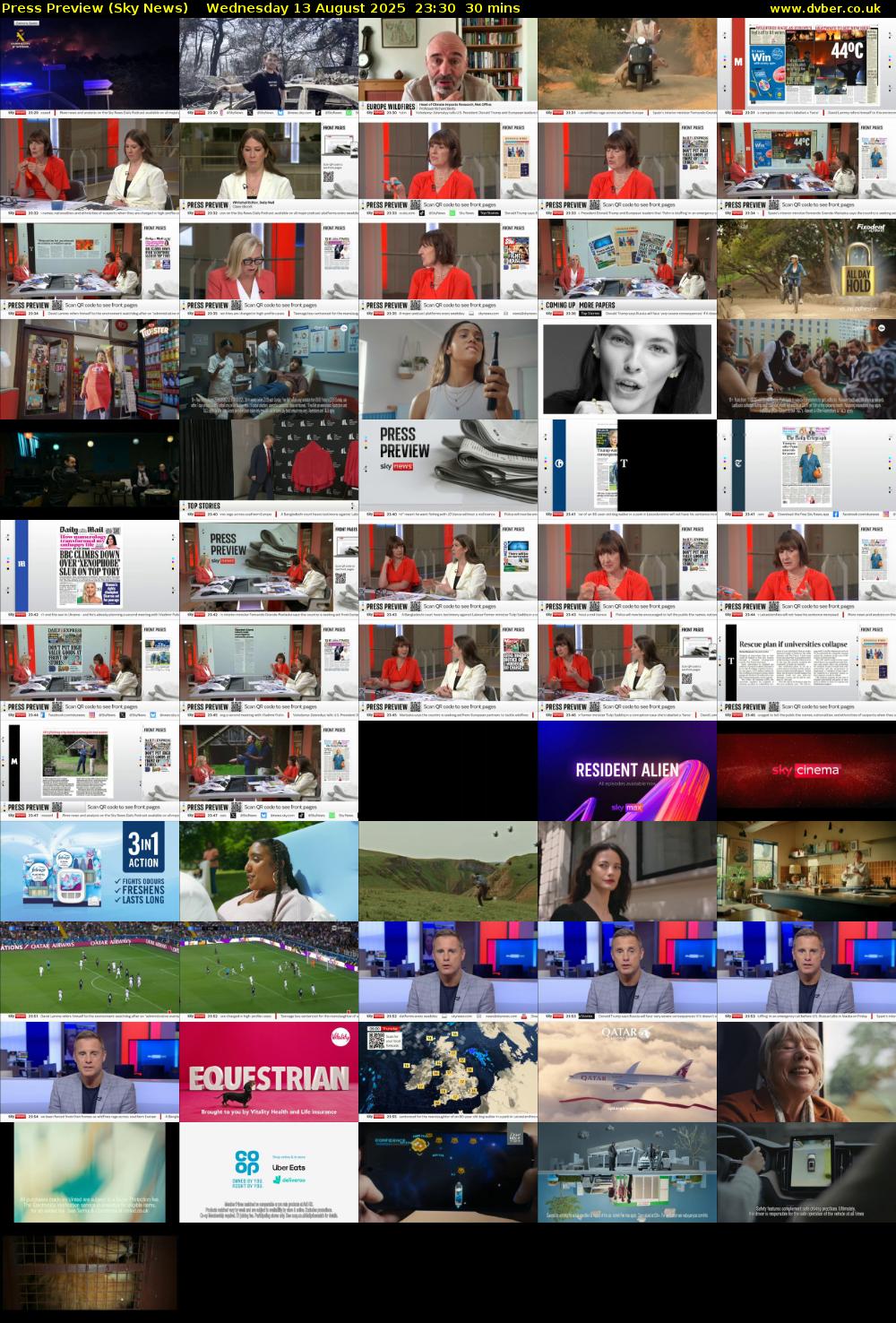 Press Preview (Sky News) Wednesday 13 August 2025 23:30 - 00:00