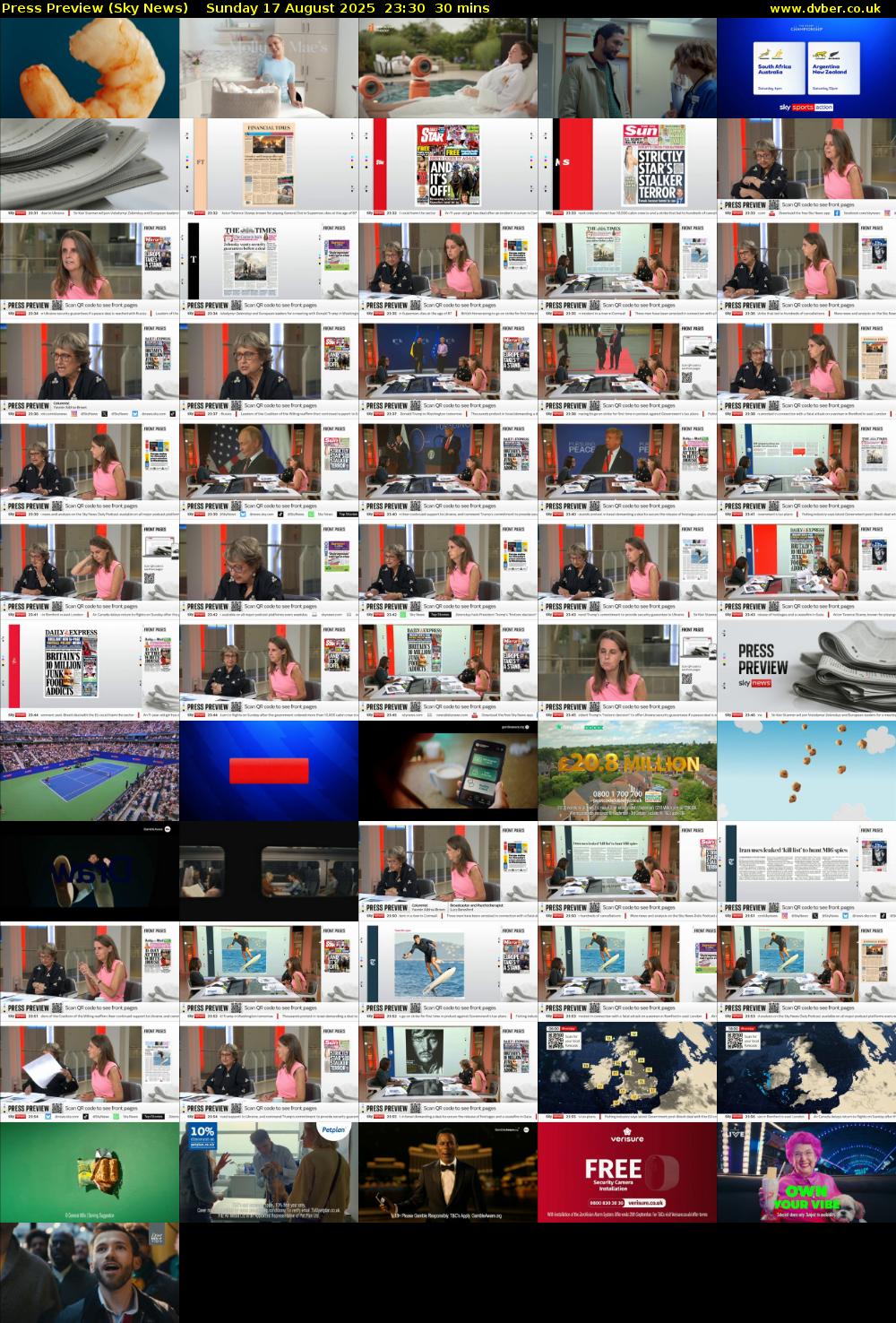 Press Preview (Sky News) Sunday 17 August 2025 23:30 - 00:00