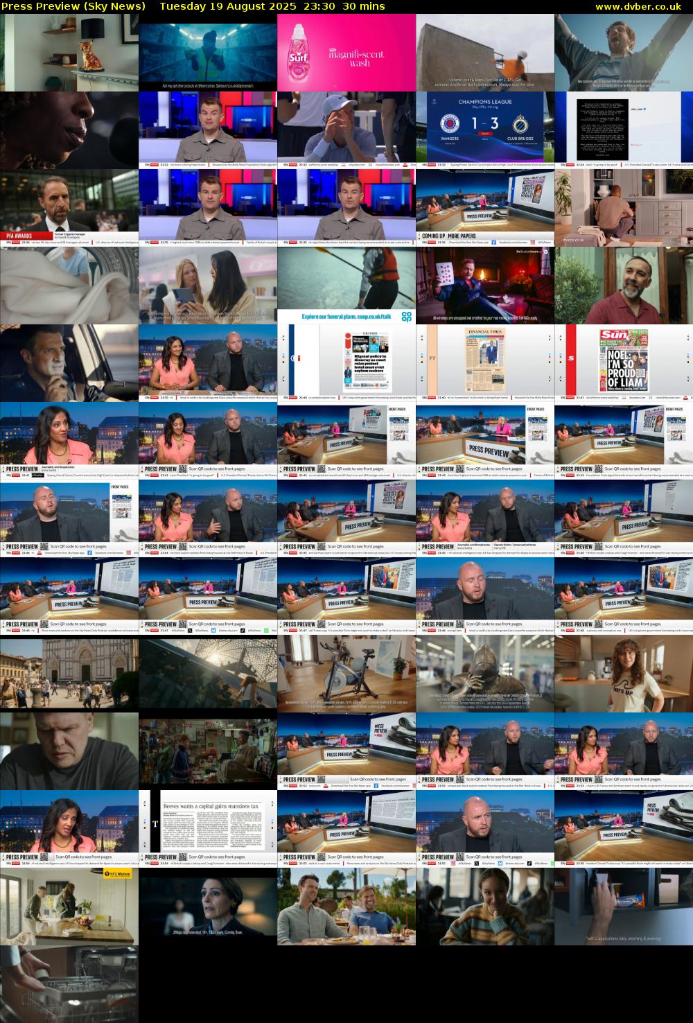 Press Preview (Sky News) Tuesday 19 August 2025 23:30 - 00:00
