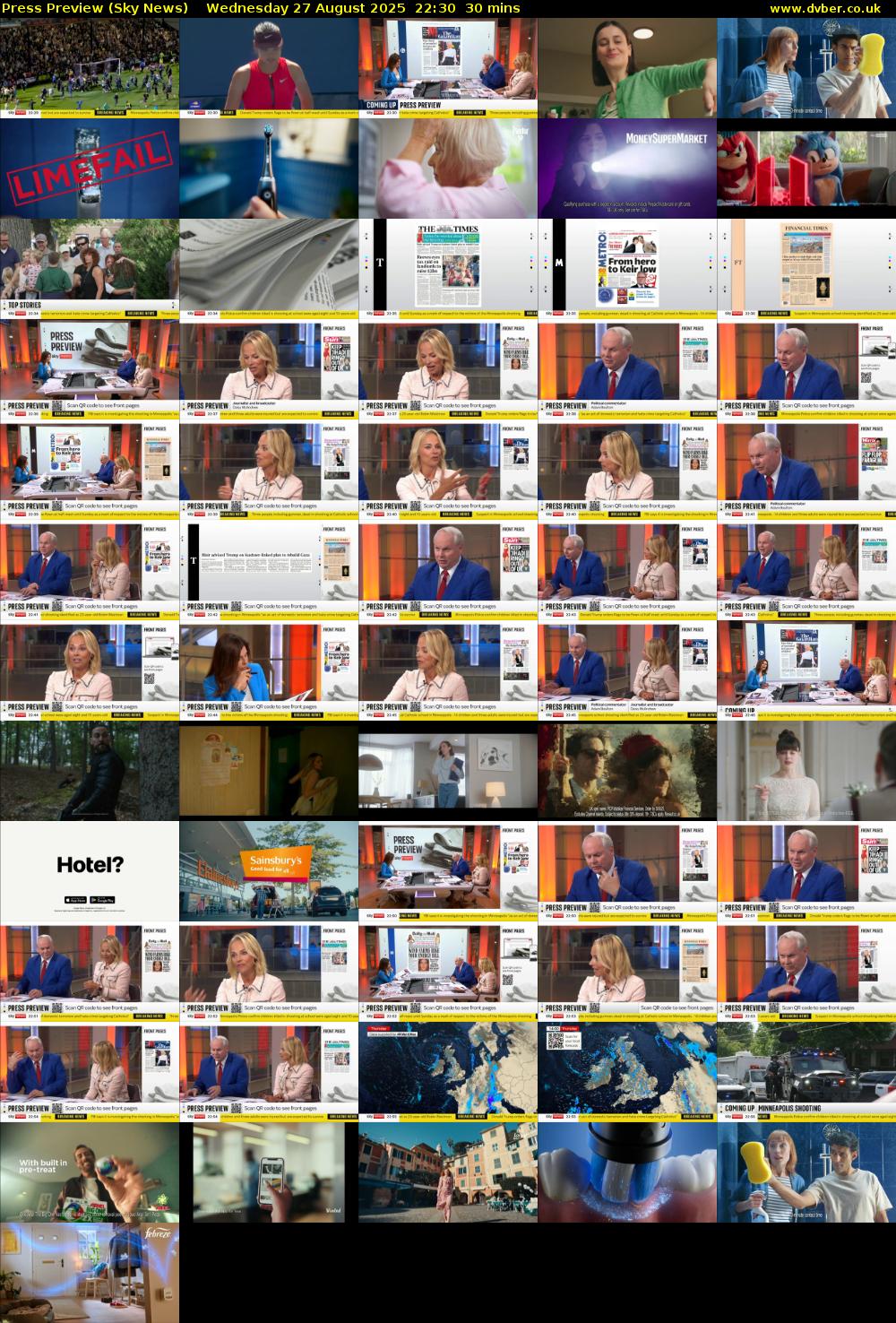 Press Preview (Sky News) Wednesday 27 August 2025 22:30 - 23:00