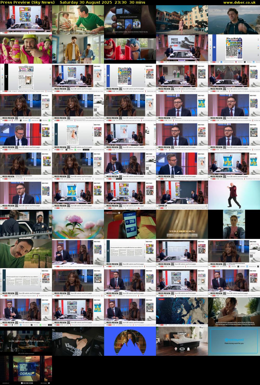 Press Preview (Sky News) Saturday 30 August 2025 23:30 - 00:00