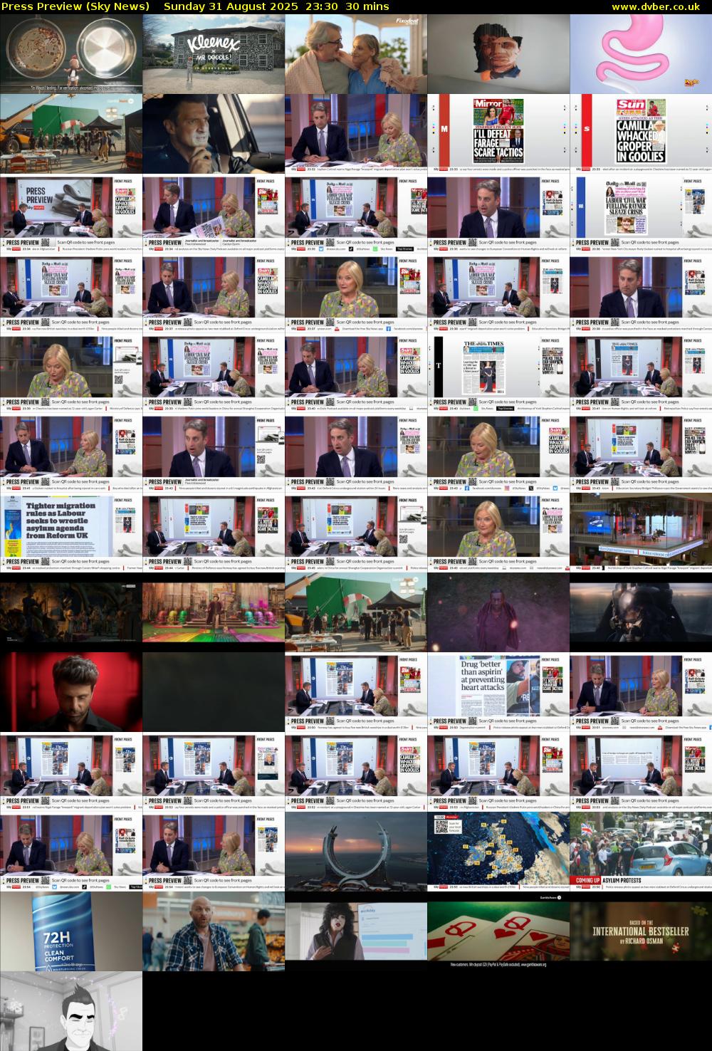 Press Preview (Sky News) Sunday 31 August 2025 23:30 - 00:00
