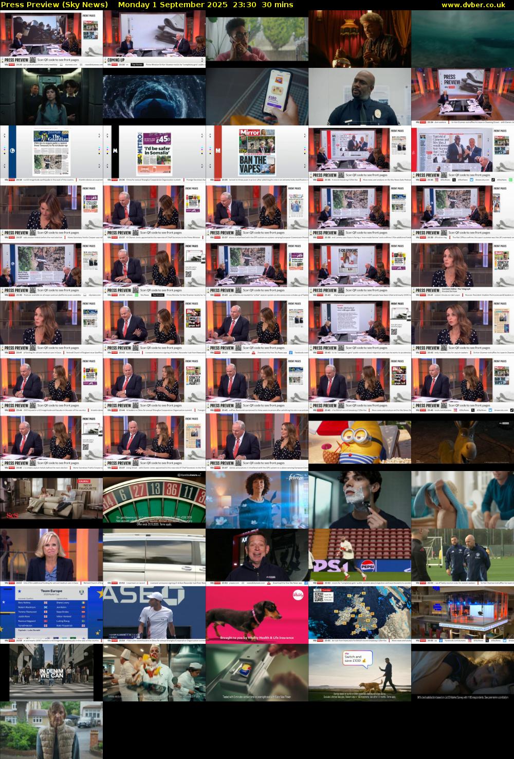 Press Preview (Sky News) Monday 1 September 2025 23:30 - 00:00