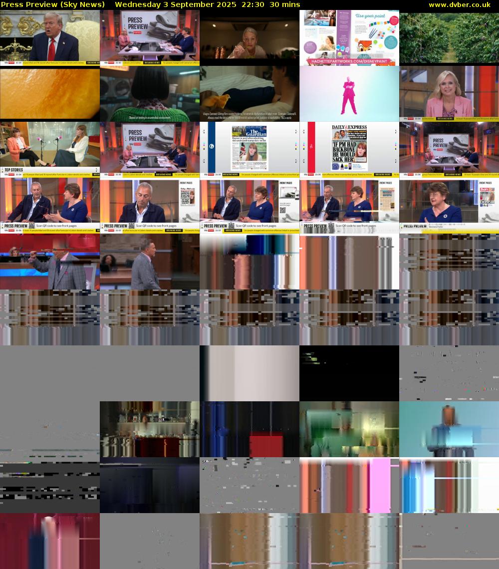 Press Preview (Sky News) Wednesday 3 September 2025 22:30 - 23:00