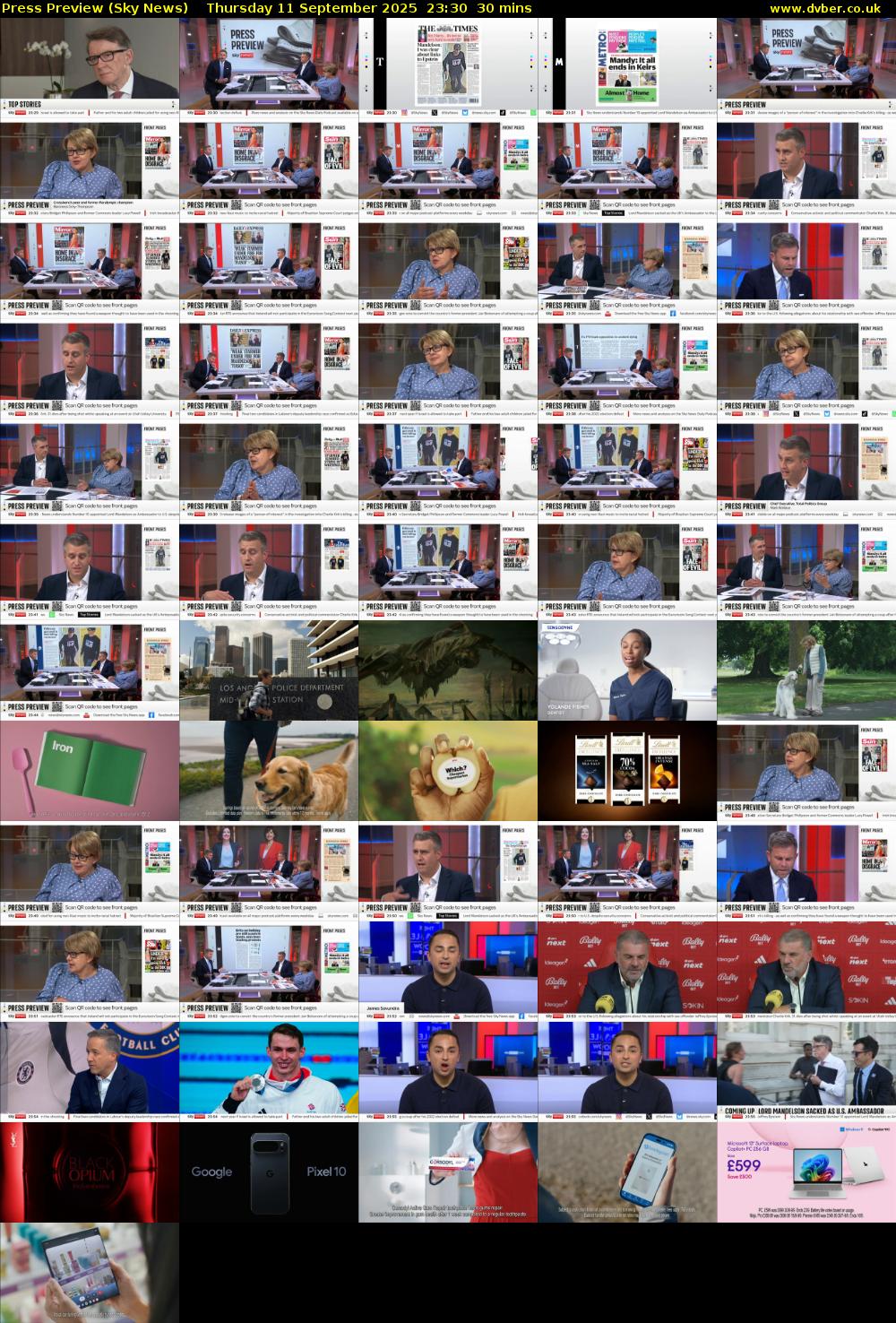 Press Preview (Sky News) Thursday 11 September 2025 23:30 - 00:00