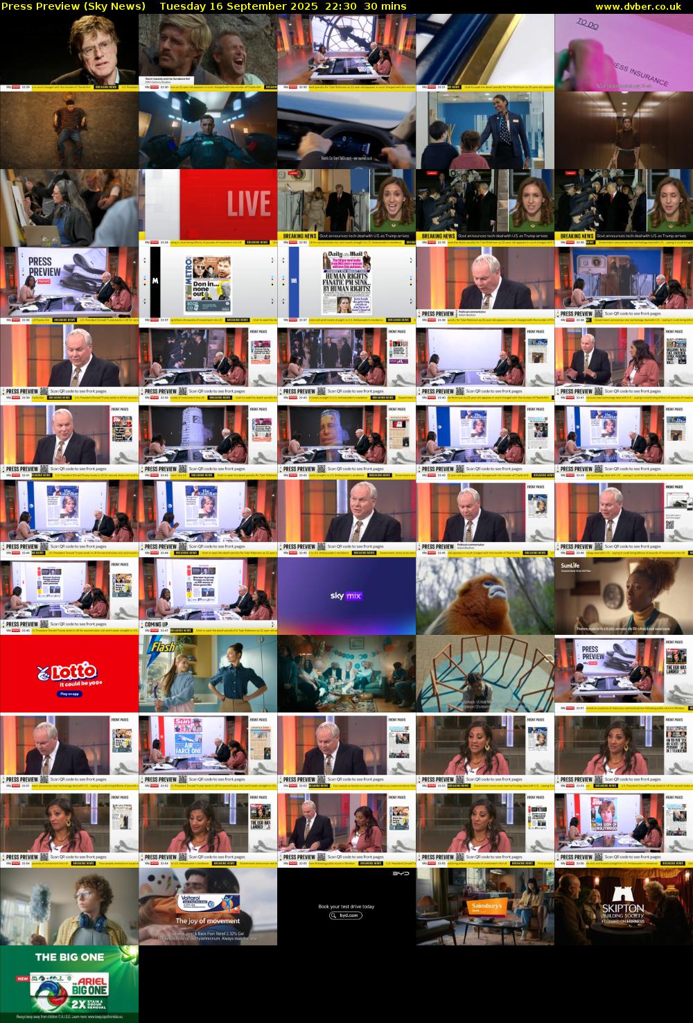 Press Preview (Sky News) Tuesday 16 September 2025 22:30 - 23:00