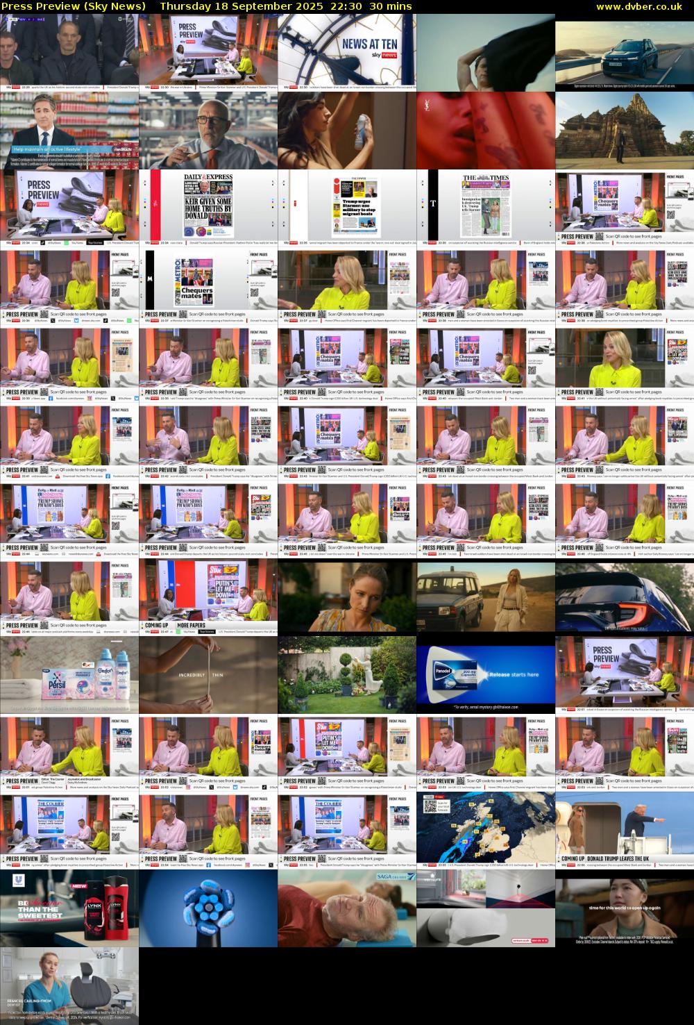 Press Preview (Sky News) Thursday 18 September 2025 22:30 - 23:00