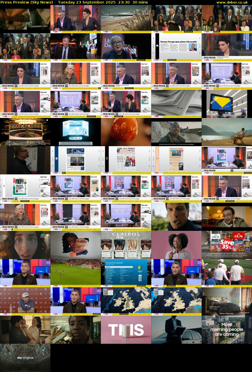 Press Preview (Sky News) Tuesday 23 September 2025 23:30 - 00:00