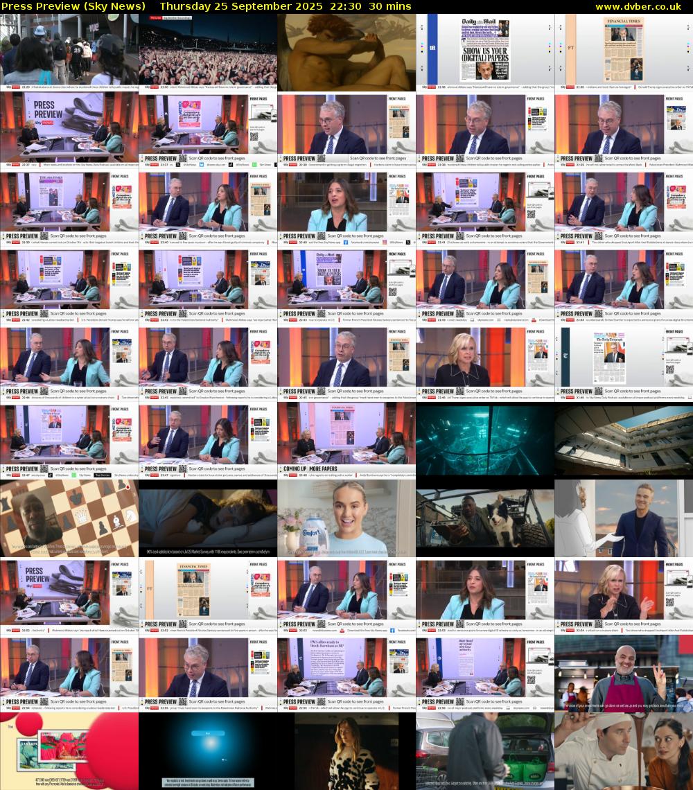 Press Preview (Sky News) Thursday 25 September 2025 22:30 - 23:00