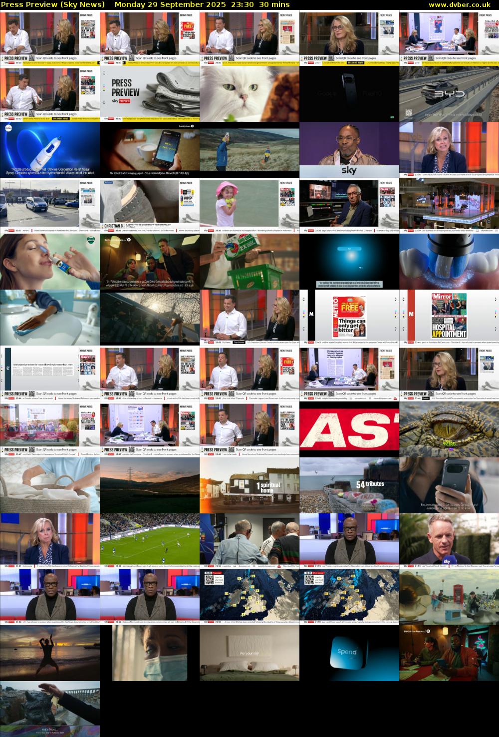 Press Preview (Sky News) Monday 29 September 2025 23:30 - 00:00