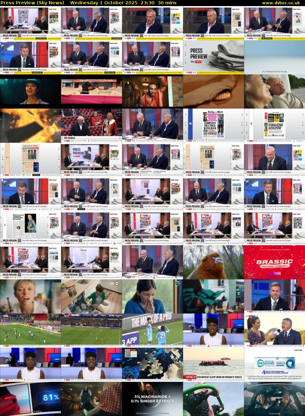 Press Preview (Sky News) Wednesday 1 October 2025 23:30 - 00:00