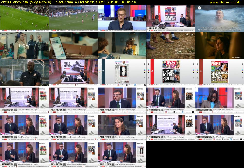 Press Preview (Sky News) Saturday 4 October 2025 23:30 - 00:00