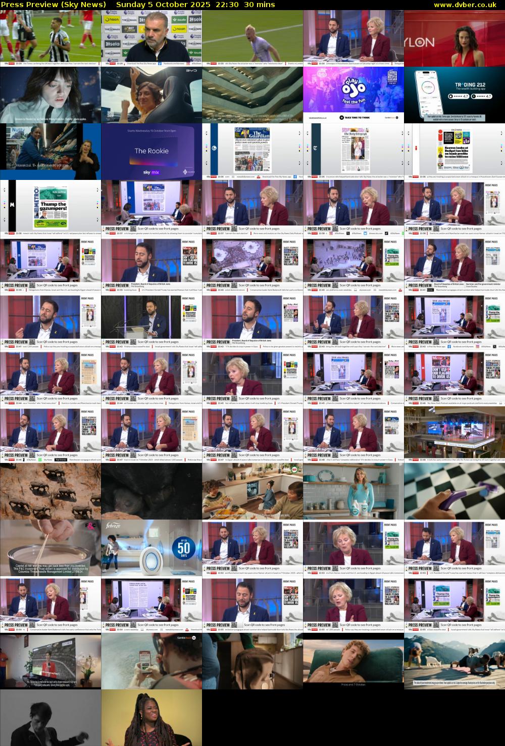 Press Preview (Sky News) Sunday 5 October 2025 22:30 - 23:00