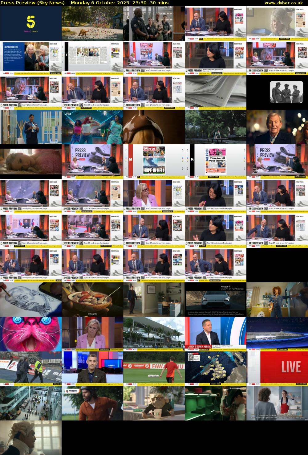 Press Preview (Sky News) Monday 6 October 2025 23:30 - 00:00