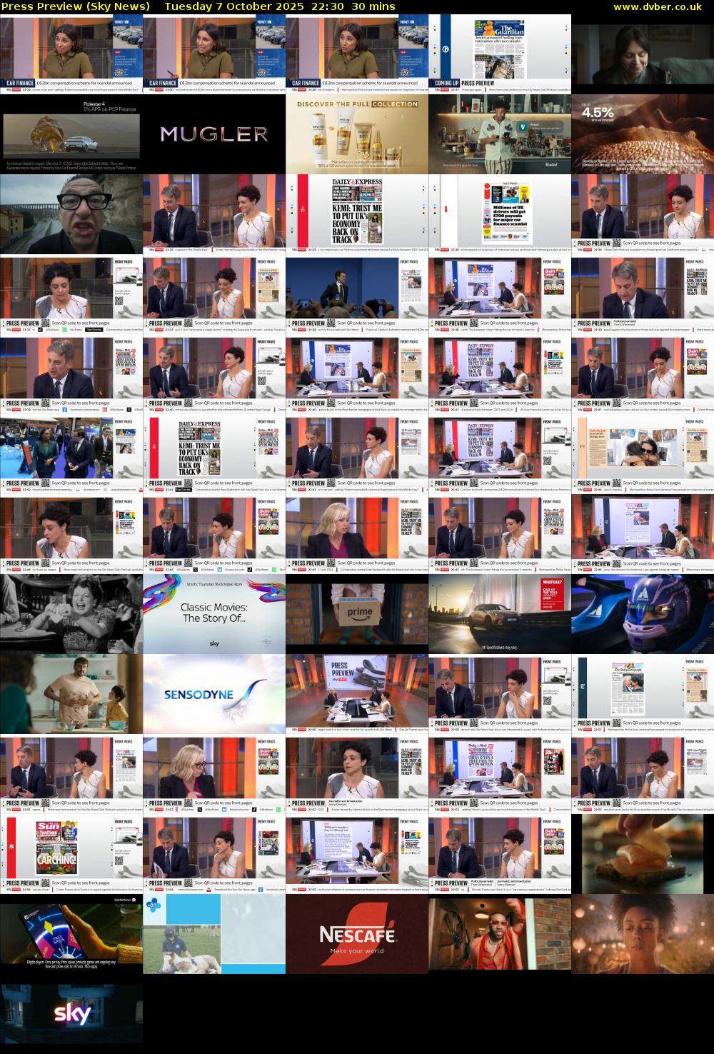 Press Preview (Sky News) Tuesday 7 October 2025 22:30 - 23:00