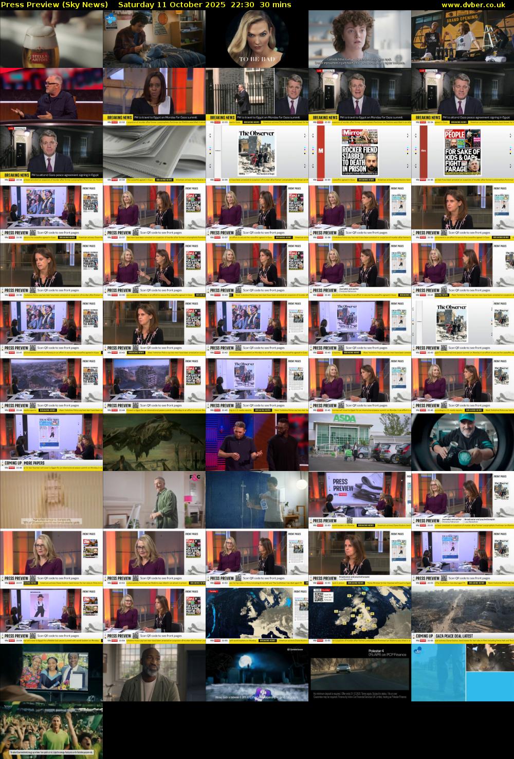 Press Preview (Sky News) Saturday 11 October 2025 22:30 - 23:00
