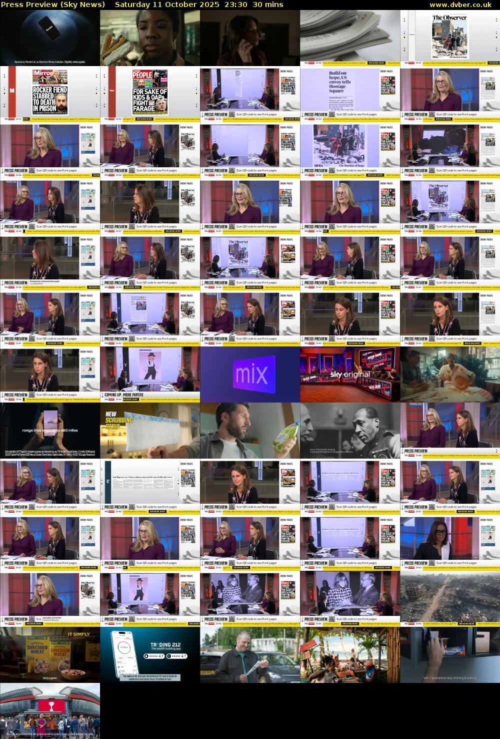 Press Preview (Sky News) Saturday 11 October 2025 23:30 - 00:00