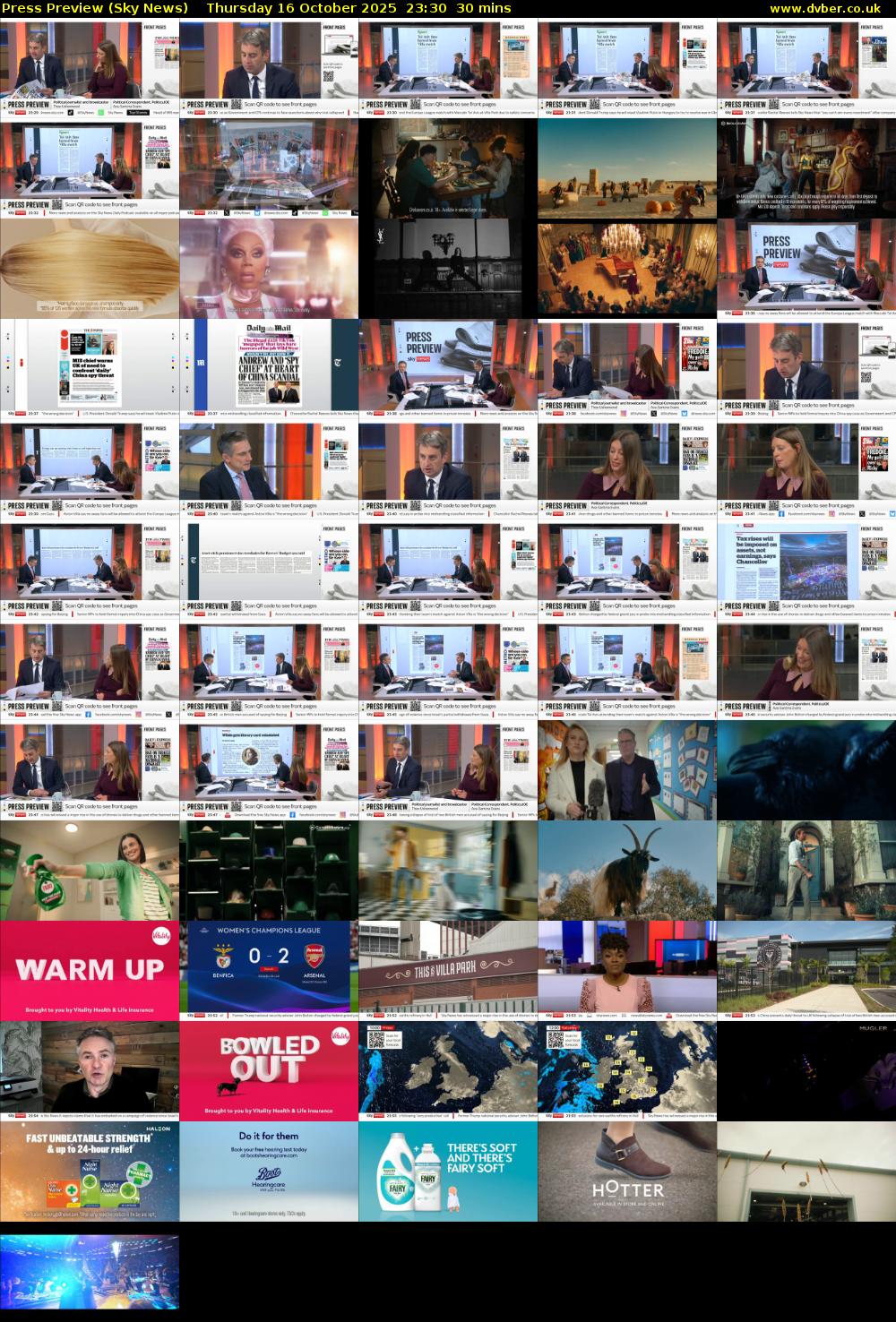 Press Preview (Sky News) Thursday 16 October 2025 23:30 - 00:00