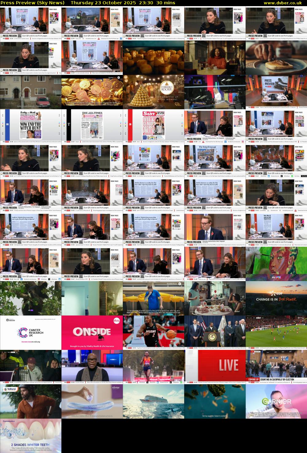 Press Preview (Sky News) Thursday 23 October 2025 23:30 - 00:00