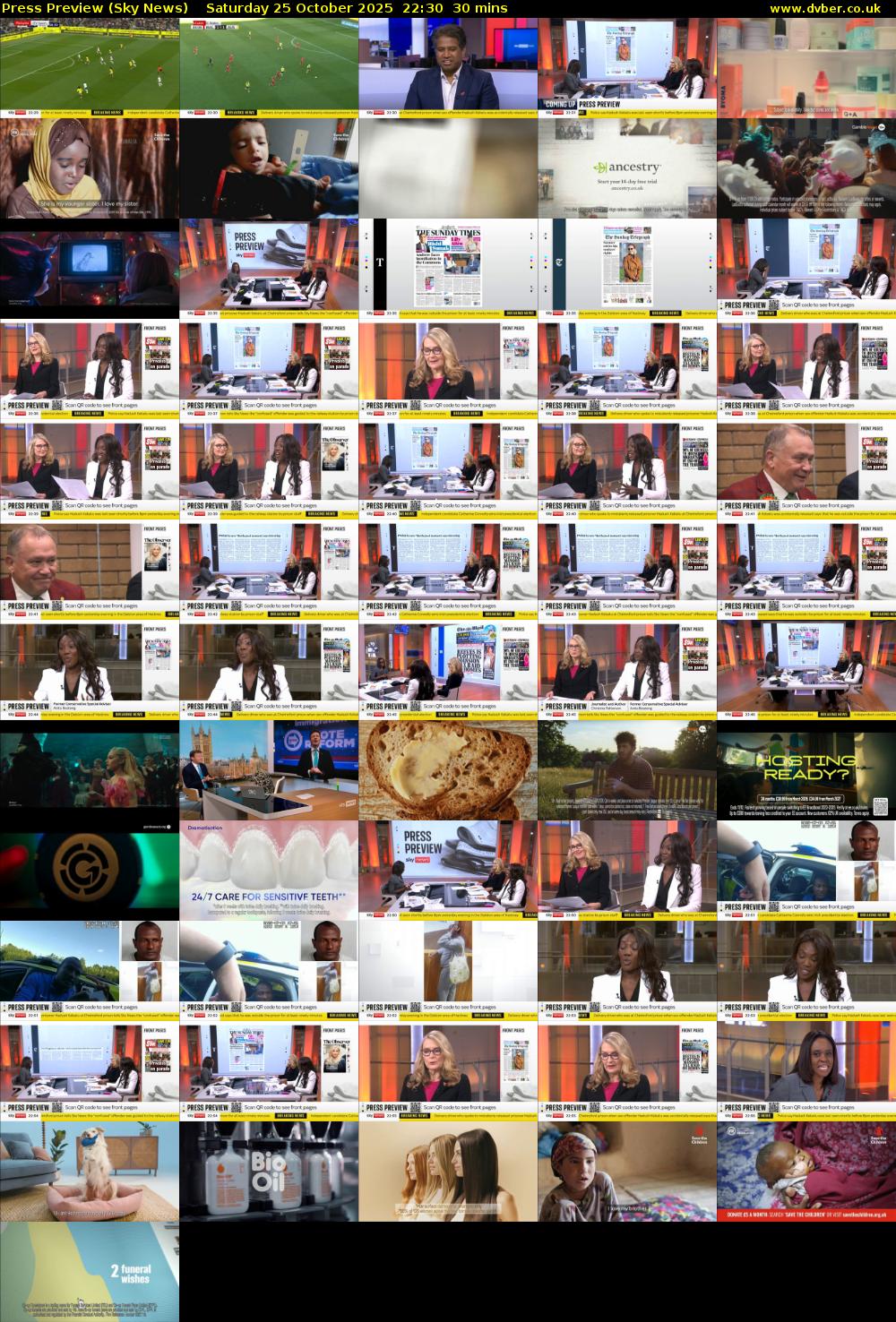 Press Preview (Sky News) Saturday 25 October 2025 22:30 - 23:00