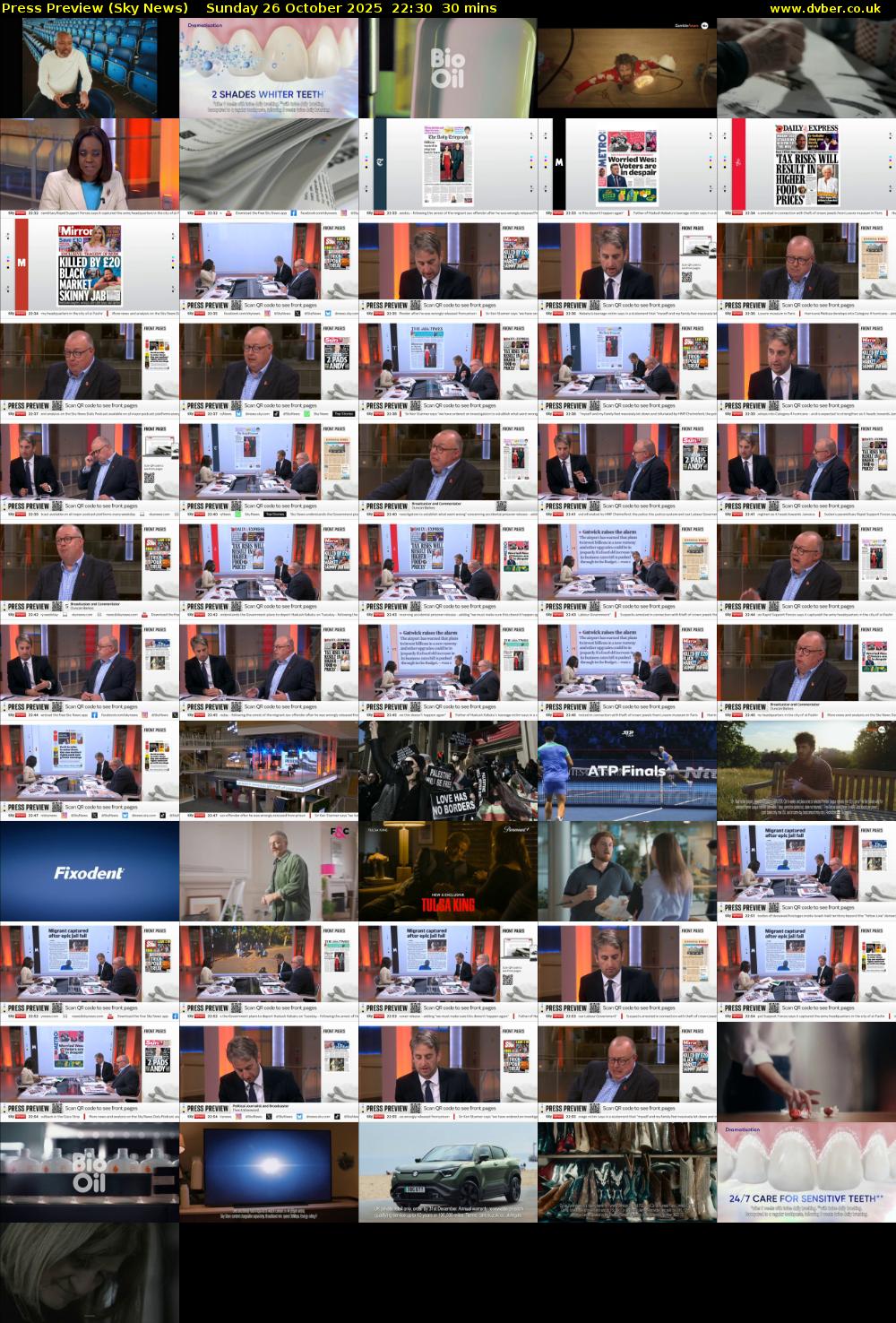 Press Preview (Sky News) Sunday 26 October 2025 22:30 - 23:00
